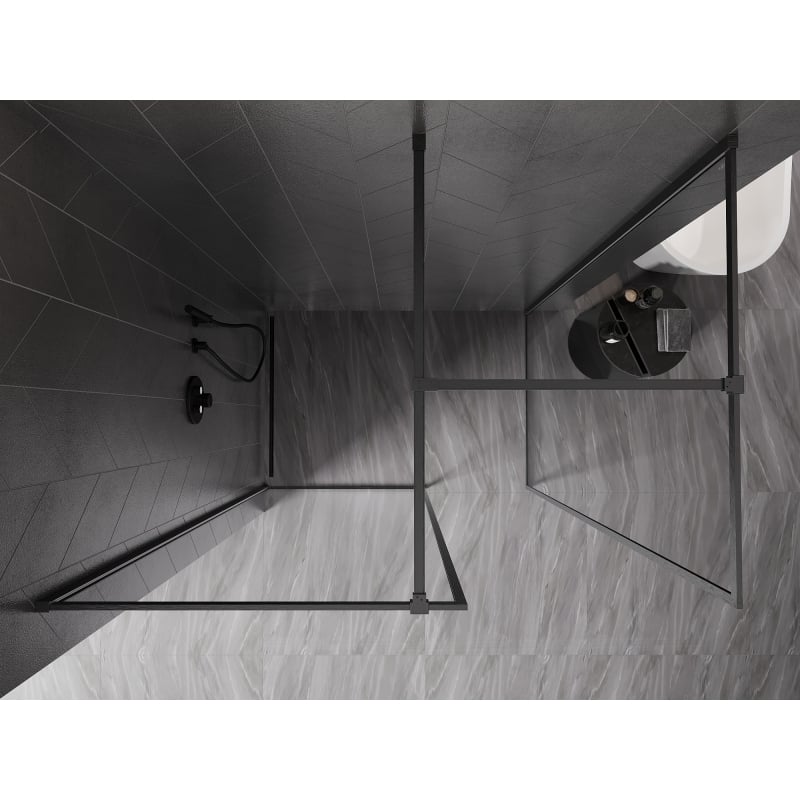 Mexen Kioto-F paroi de douche Walk-in avec cadre 135 x 80 cm, transparent 8 mm, gris fusil brossé - 800-135-202-04-66-080