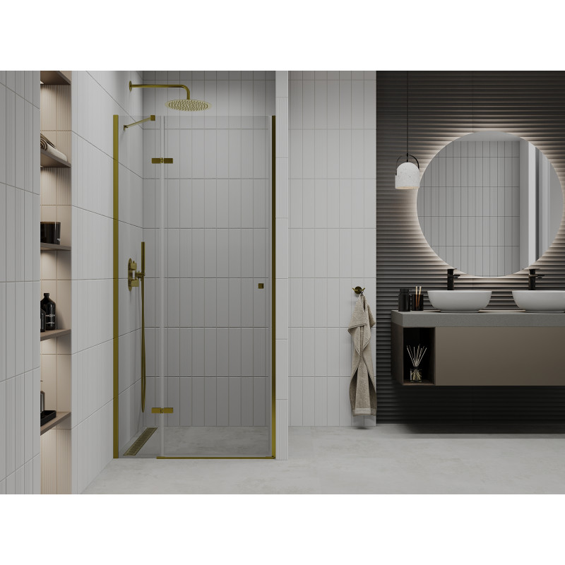 Mexen Roma porte de douche pivotante 70 cm, transparent, dorée - 854-070-000-50-00