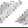 Mur de douche Mexen Kioto-F Walk-in avec cadre 95 x 80 cm, transparent 8 mm, gris canon brossé - 800-095-202-04-66-080