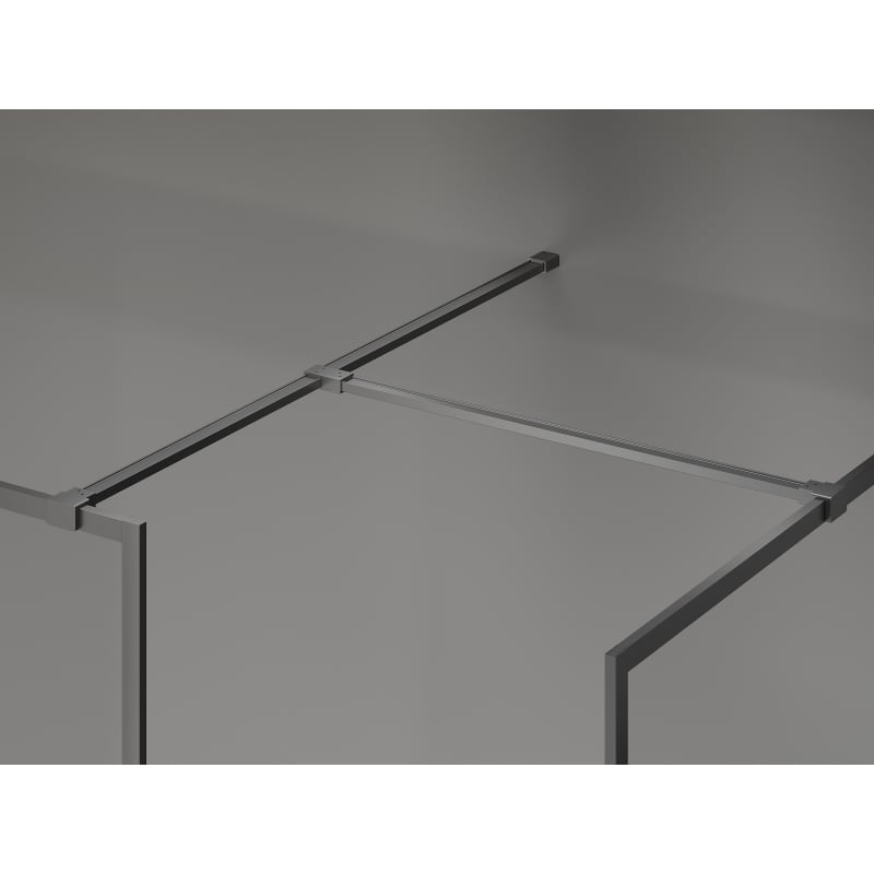 Mexen Kioto-F paroi de douche Walk-in avec cadre 125 x 100 cm, transparent 8 mm, métal canon - 800-125-202-04-95-100