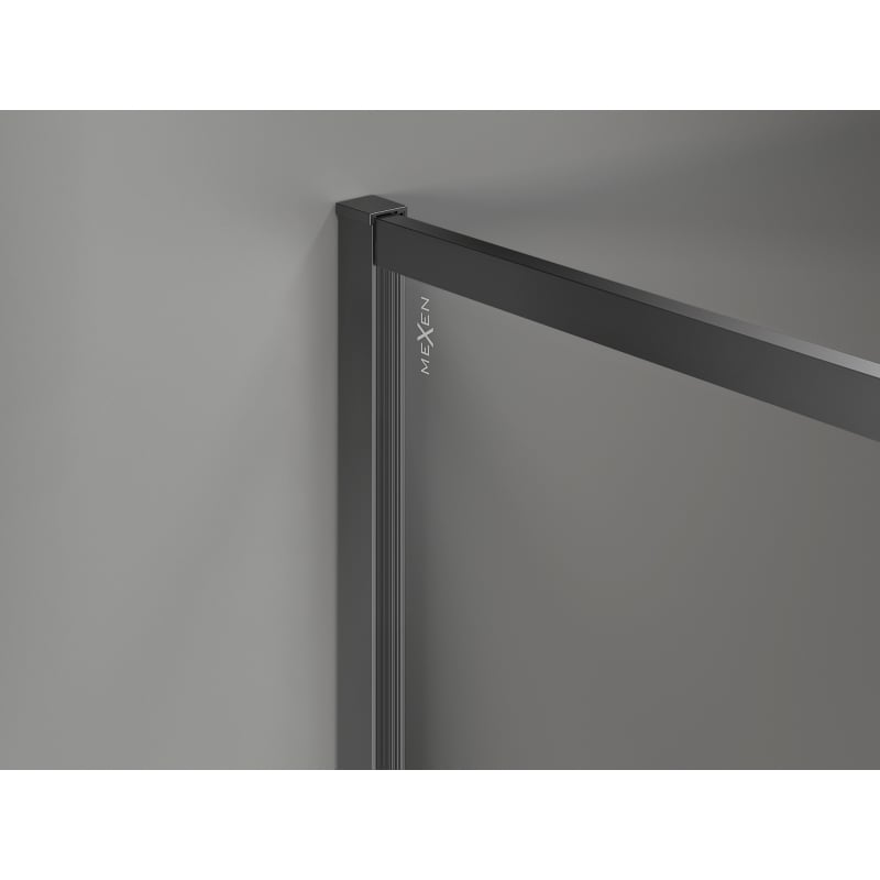 Mexen Kioto-F paroi de douche Walk-in avec cadre 125 x 100 cm, transparent 8 mm, métal canon - 800-125-202-04-95-100