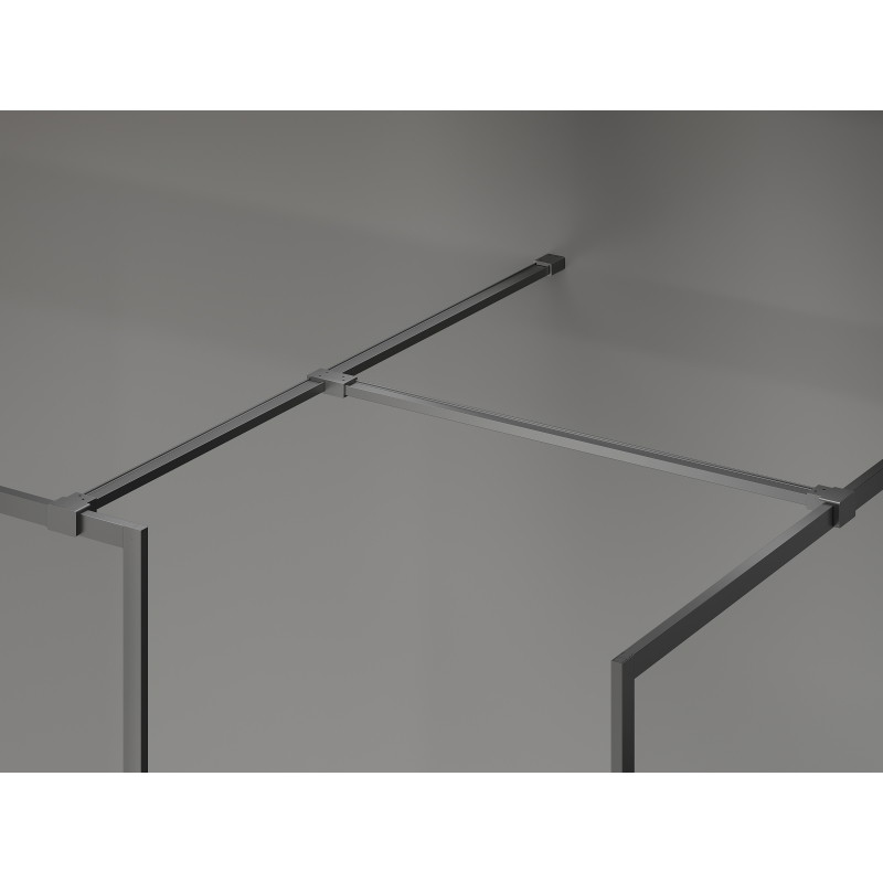 Mexen Kioto-F paroi de douche Walk-in avec cadre 105 x 90 cm, transparent 8 mm, gun metal - 800-105-202-04-95-090
