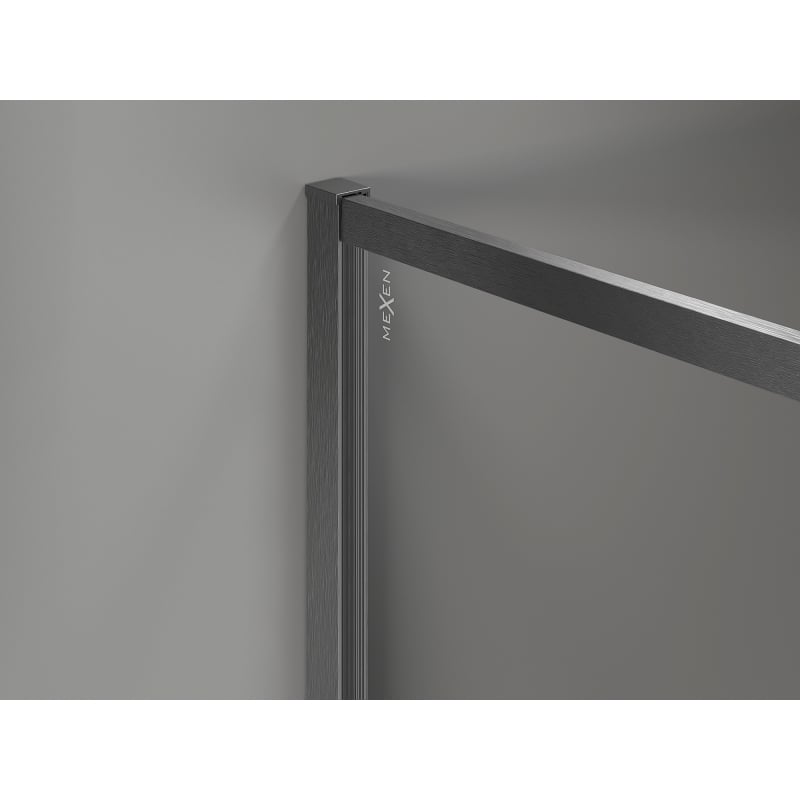 Mexen Kioto-F paroi de douche Walk-in avec cadre 155 x 110 cm, transparent 8 mm, gris canon brossé - 800-155-202-04-66-110