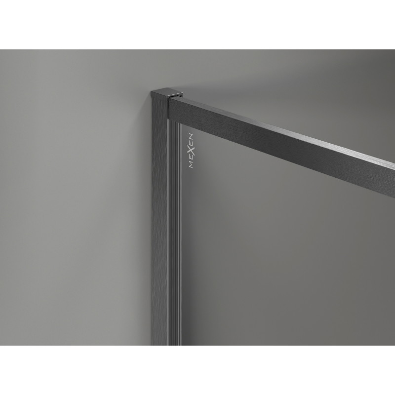 Mexen Kioto-F paroi de douche Walk-in avec cadre 180 x 120 cm, transparent 8 mm, gris canon brossé - 800-180-202-04-66-120