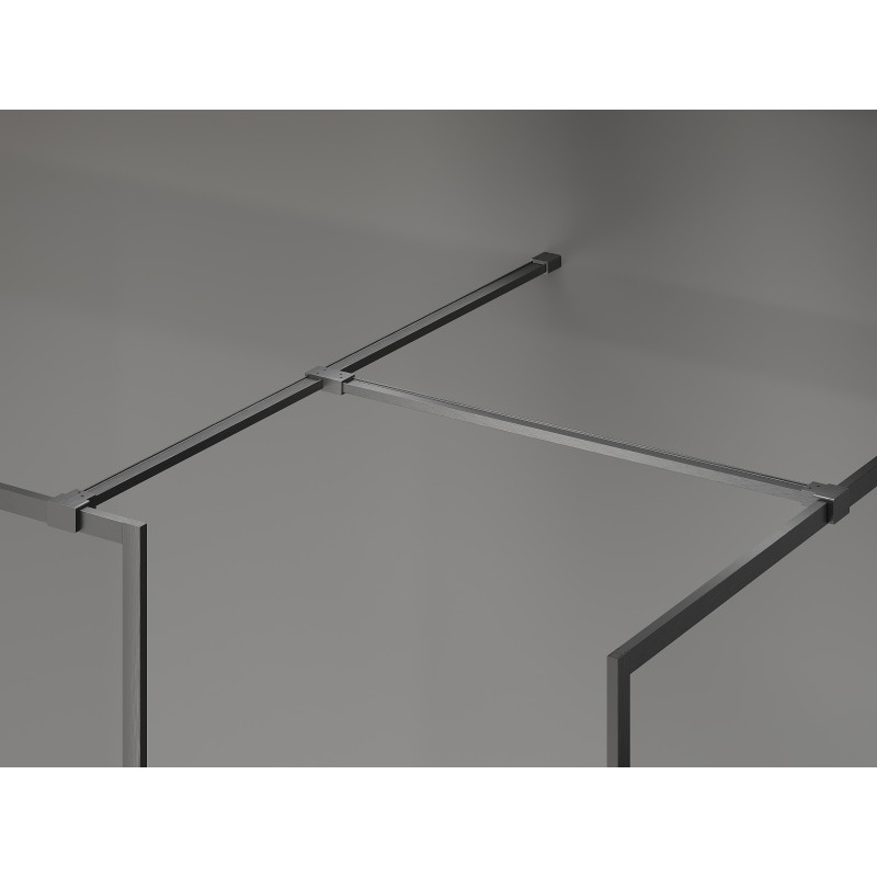 Mexen Kioto-F paroi de douche Walk-in avec cadre 180 x 120 cm, transparent 8 mm, gris canon brossé - 800-180-202-04-66-120
