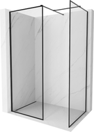 Mexen Kioto-F paroi de douche Walk-in avec cadre 130 x 105 cm, transparent 8 mm, noir - 800-130-202-04-70-105