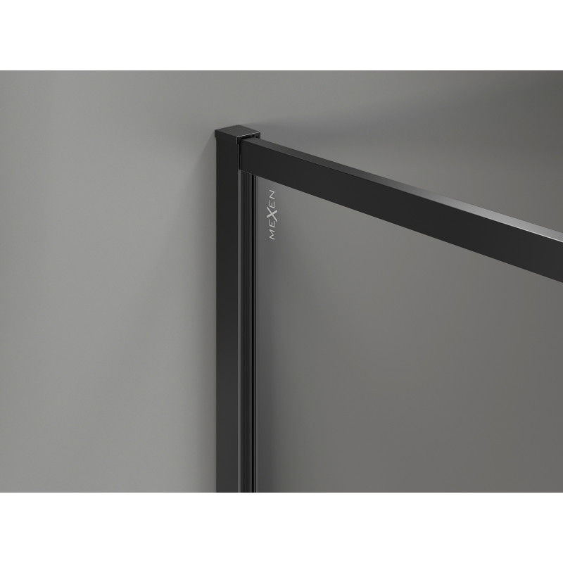 Mexen Kioto-F paroi de douche Walk-in avec cadre 155 x 110 cm, transparent 8 mm, noir - 800-155-202-04-70-110