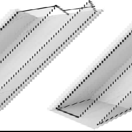 Mexen Kioto-F cloison de douche Walk-in avec cadre 120 x 115 cm, transparent 8 mm, noir - 800-120-202-04-70-115