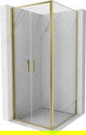 Mexen Exo cabine de douche pivotante 70 x 70 cm, transparent, or - 814-070-070-50-00