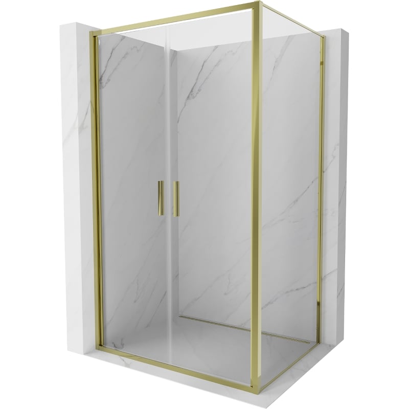 Mexen Exo cabine de douche pivotante 70 x 80 cm, transparent, or - 814-070-080-50-00