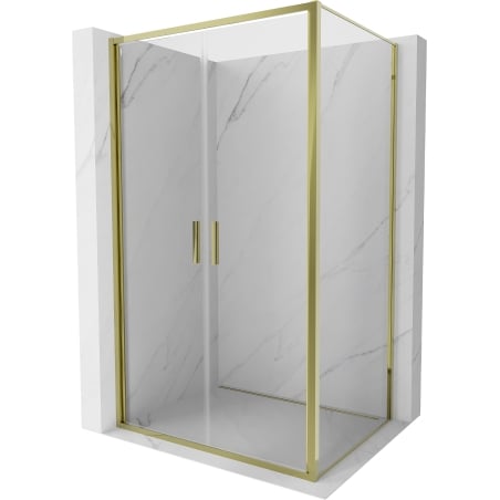 Mexen Exo cabine de douche pivotante 70 x 80 cm, transparent, or - 814-070-080-50-00