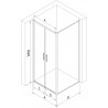 Mexen Exo-B Duo cabine de douche pivotante 100 x 80 cm, transparente, dorée - 814-100-080-50-00