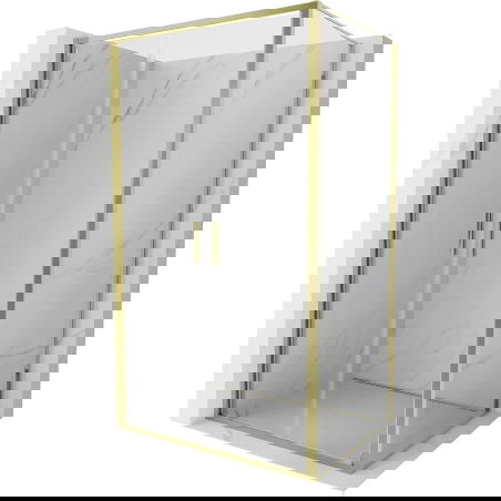 Mexen Exo cabine de douche battante 70 x 90 cm, transparente, dorée - 814-070-090-50-00