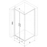 Mexen Exo cabine de douche pivotante 70 x 95 cm, transparent, or - 814-070-095-50-00