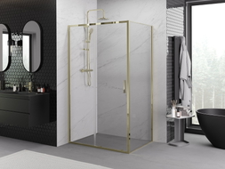 Mexen Exo-S cabine de douche coulissante 110 x 70 cm, transparent, dorée - 8151-110-070-50-00