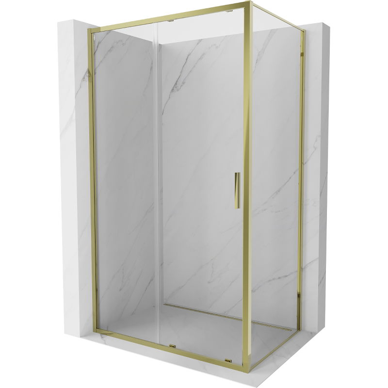 Mexen Exo cabine de douche coulissante 145 x 70 cm, transparent, dorée - 8151-145-070-50-00