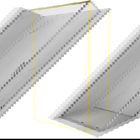 Mexen Exo cabine de douche coulissante 155 x 70 cm, transparente, dorée - 8151-155-070-50-00