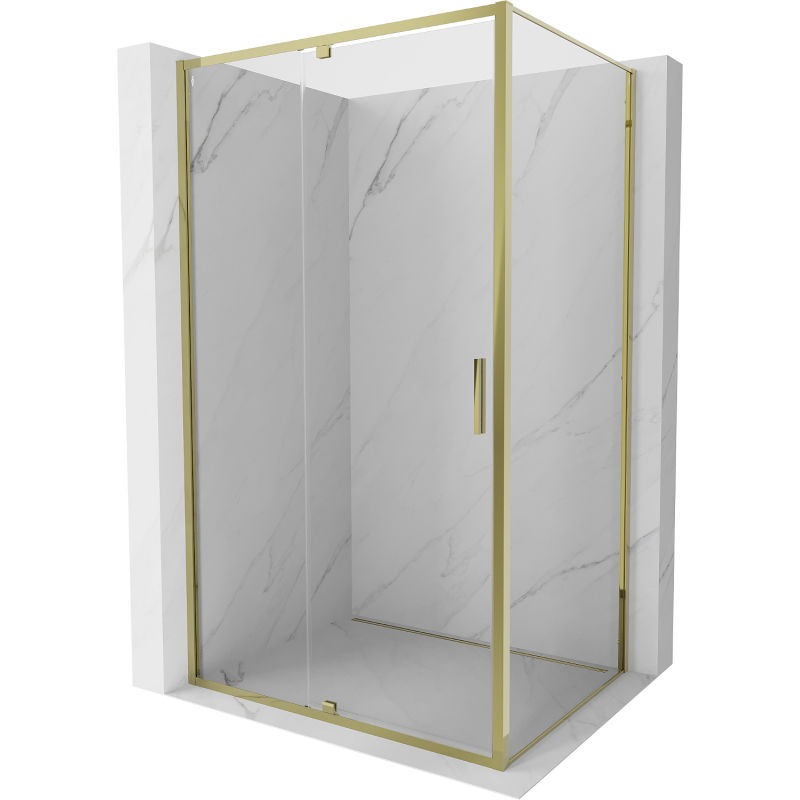 Mexen Exo cabine de douche pivotante 155 x 70 cm, transparente, dorée - 819-155-070-50-00