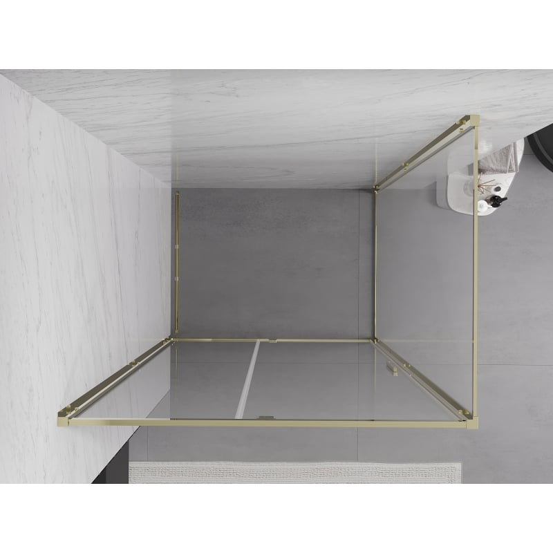 Mexen Exo cabine de douche pivotante 155 x 85 cm, transparent, or - 819-155-085-50-00