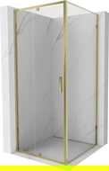 Mexen Exo cabine de douche pivotante 90 x 90 cm, transparent, or - 819-090-090-50-00