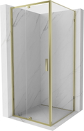Mexen Exo-R cabine de douche pivotante 90 x 90 cm, transparente, dorée - 819-090-090-50-00