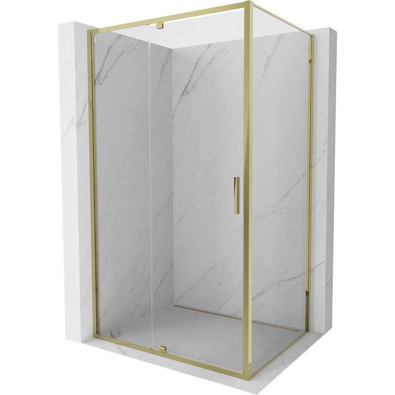 Mexen Exo-R cabine de douche pivotante 140 x 90 cm, transparente, or - 819-140-090-50-00