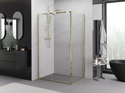 Mexen Exo cabine de douche à charnière 150 x 90 cm, transparent, or - 819-150-090-50-00