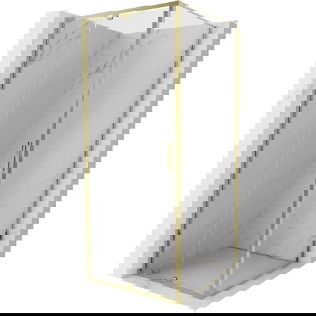 Mexen Exo cabine de douche pivotante 95 x 95 cm, transparent, or - 819-095-095-50-00