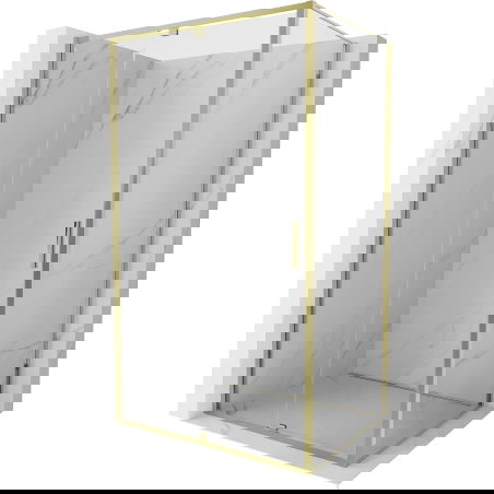 Cabine de douche pivotante Mexen Exo 100 x 95 cm, transparente, dorée - 819-100-095-50-00