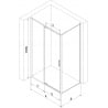 Mexen Exo cabine de douche pivotante 90 x 100 cm, transparent, or - 819-090-100-50-00