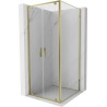 Mexen Exo-BR Duo cabine de douche pivotante 70 x 70 cm, transparent, or - 8182-070-070-50-00