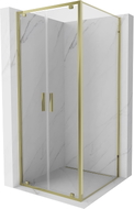 Mexen Exo-BR Duo cabine de douche pivotante 70 x 70 cm, transparent, or - 8182-070-070-50-00