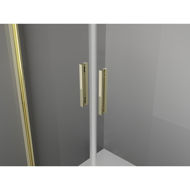 Mexen Exo-BR Duo cabine de douche pivotante 70 x 70 cm, transparent, or - 8182-070-070-50-00