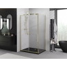 Mexen Exo-BR Duo cabine de douche pivotante 70 x 75 cm, transparent, dorée - 8182-070-075-50-00