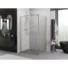 Mexen Exo-BR Duo cabine de douche pivotante 90 x 75 cm, transparente, dorée - 8182-090-075-50-00