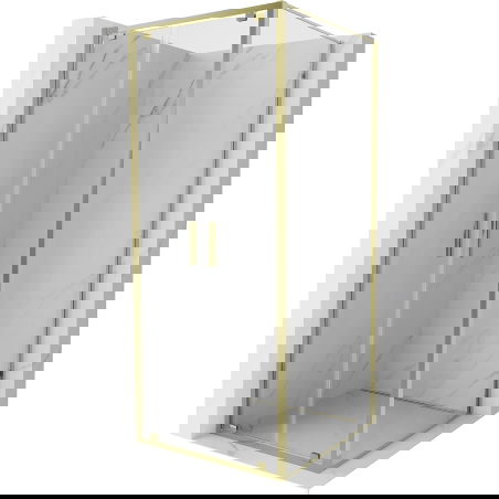 Mexen Exo cabine de douche pivotante 80 x 80 cm, transparent, doré - 8182-080-080-50-00