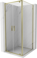 Mexen Exo-BR Duo Cabine de douche pivotante 100 x 100 cm, transparente, dorée - 8182-100-100-50-00