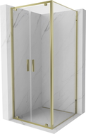 Mexen Exo cabine de douche pivotante 100 x 100 cm, transparent, dorée - 8182-100-100-50-00