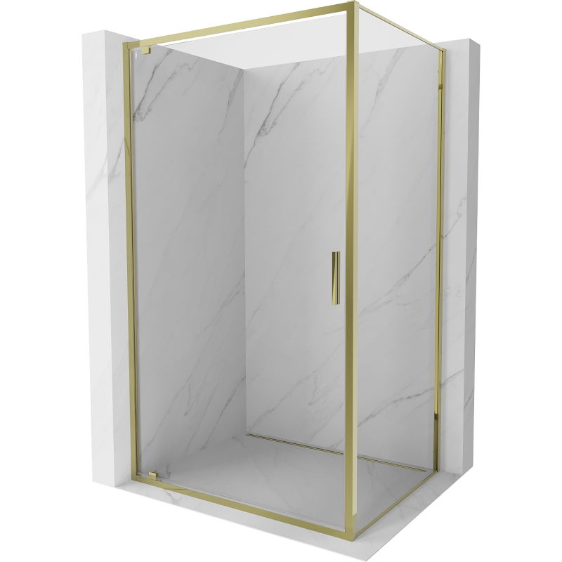 Mexen Exo cabine de douche pivotante 85 x 70 cm, transparent, doré - 8181-085-070-50-00