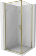 Mexen Exo-BR cabine de douche battante 75 x 75 cm, transparente, dorée - 8181-075-075-50-00
