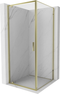 Mexen Exo cabine de douche pivotante 85 x 85 cm, transparent, or - 8181-085-085-50-00