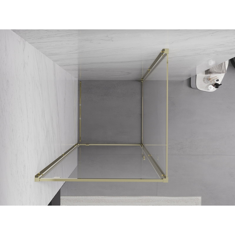 Mexen Exo-BR cabine de douche pivotante 85 x 85 cm, transparent, dorée - 8181-085-085-50-00
