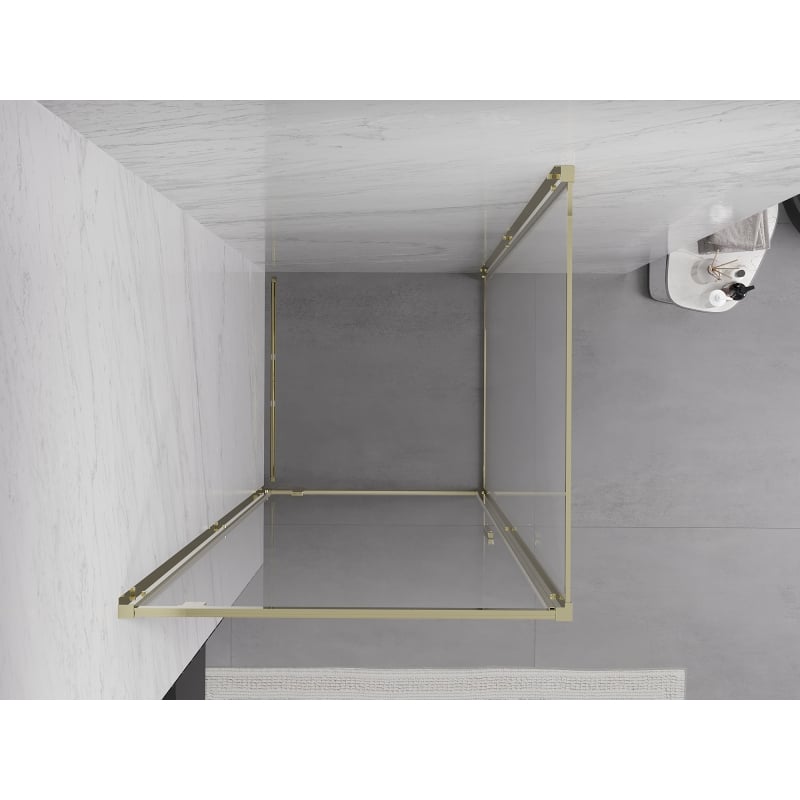 Mexen Exo cabine de douche pivotante 85 x 85 cm, transparent, or - 8181-085-085-50-00