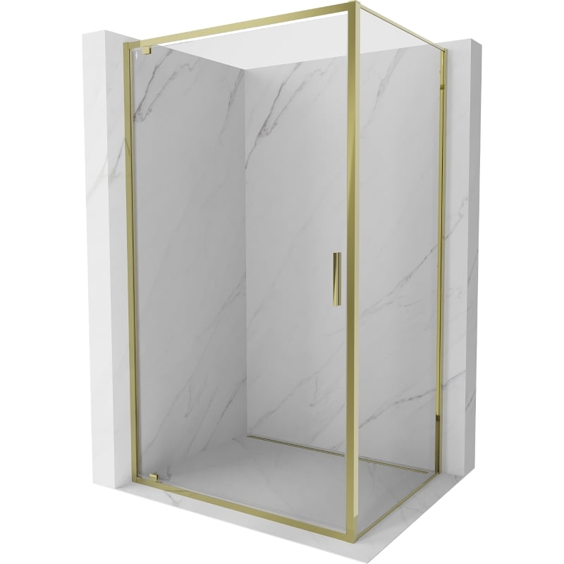 Mexen Exo cabine de douche pivotante 95 x 90 cm, transparent, dorée - 8181-095-090-50-00
