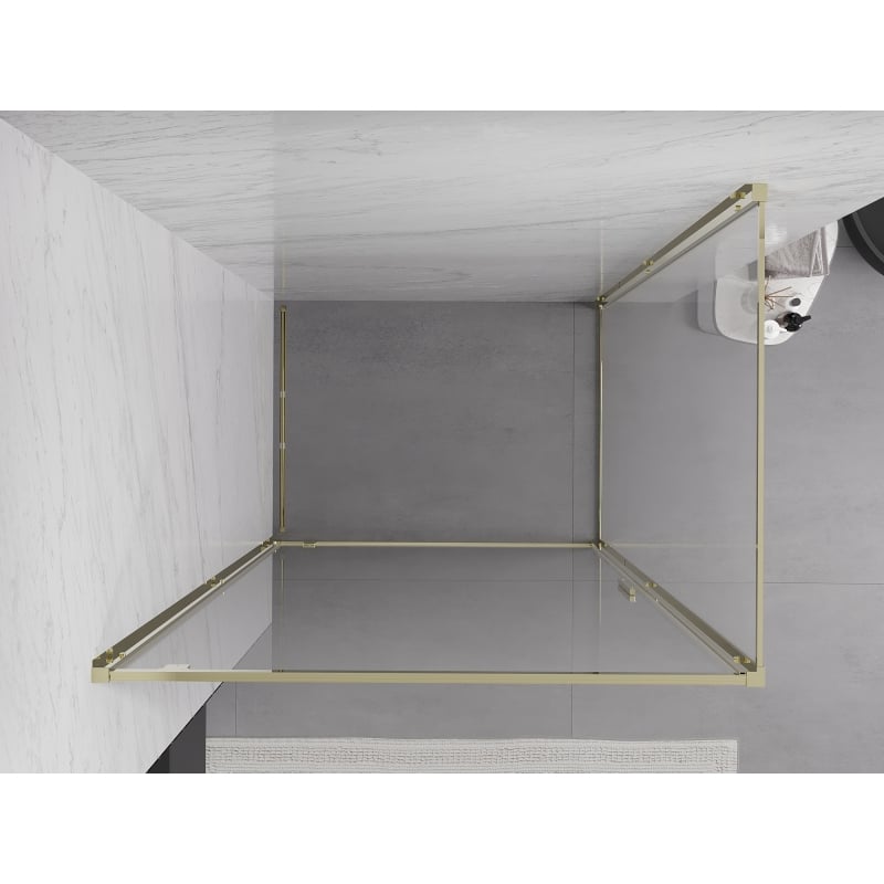 Mexen Exo cabine de douche pivotante 90 x 95 cm, transparent, or - 8181-090-095-50-00