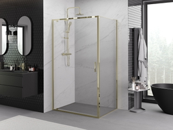 Mexen Exo-BR cabine de douche pivotante 90 x 100 cm, transparent, dorée - 8181-090-100-50-00