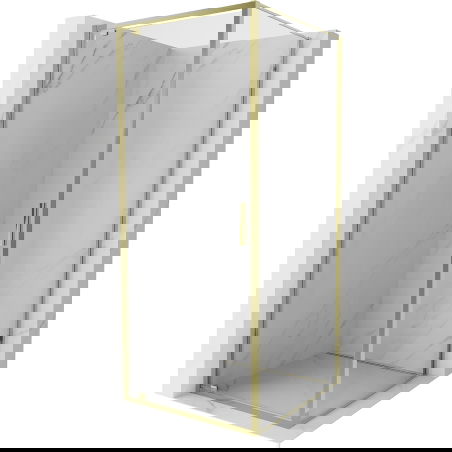 Mexen Exo cabine de douche pivotante 100 x 100 cm, transparent, or - 8181-100-100-50-00