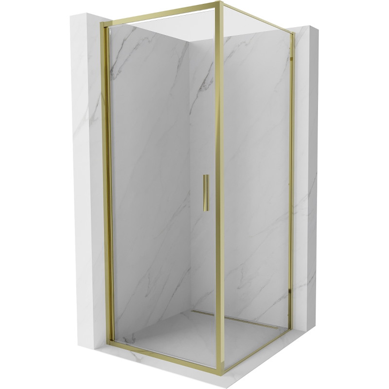 Mexen Exo-B cabine de douche pivotante 70 x 70 cm, transparent, or - 817-070-070-50-00