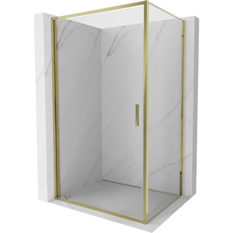 Mexen Exo cabine de douche pivotante 85 x 70 cm, transparent, or - 817-085-070-50-00
