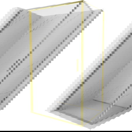 Mexen Exo cabine de douche pivotante 90 x 75 cm, transparente, dorée - 817-090-075-50-00